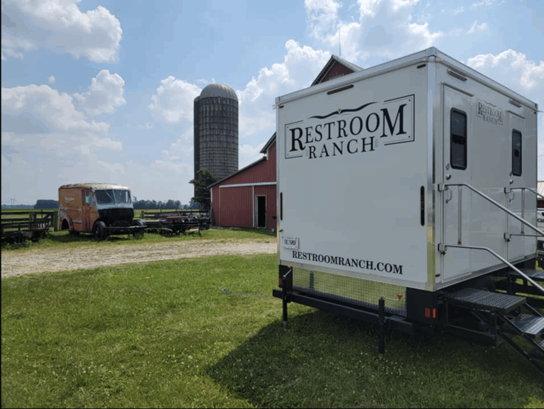 ADA compliant luxury restroom trailer rental